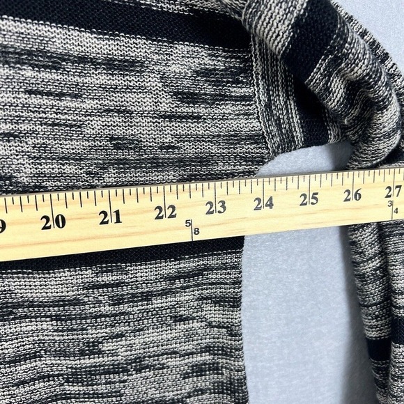 Eileen Fisher Linen Tunic Top Size Small Gray Black Striped Knit Pullover - Picture 8 of 10